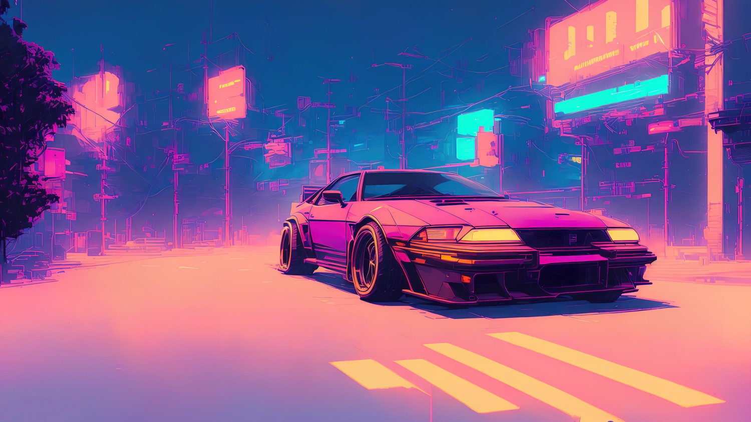 Explore Our Synthwave Sports Car Wallpaper