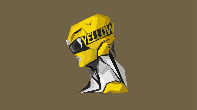 Yellow Ranger Minimal Art Wallpaper