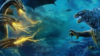 Impresionante fondo de pantalla de Godzilla vs. King Ghidorah