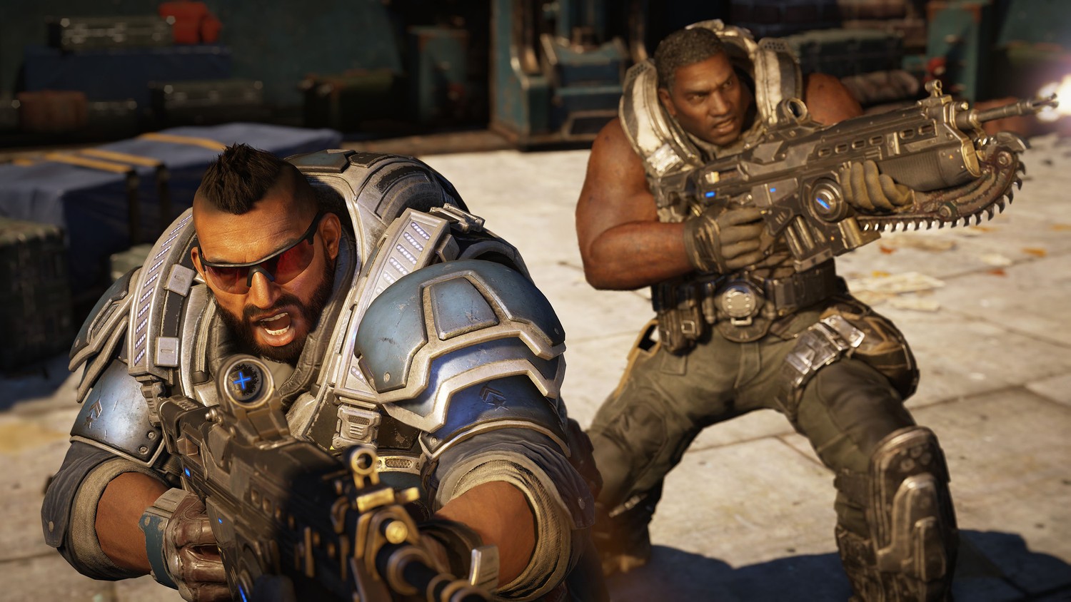 Gears 5 Wallpaper: Fahz Chutani and Augustus Cole in Action