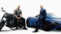 Superbe fond d'écran de Hobbs et Shaw avec Dwayne Johnson et Jason Statham