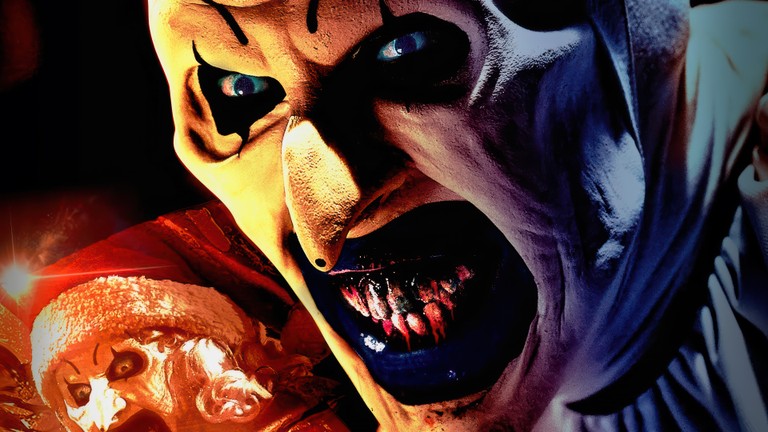 Terrifier 3 Wallpaper Featuring Art the Clown