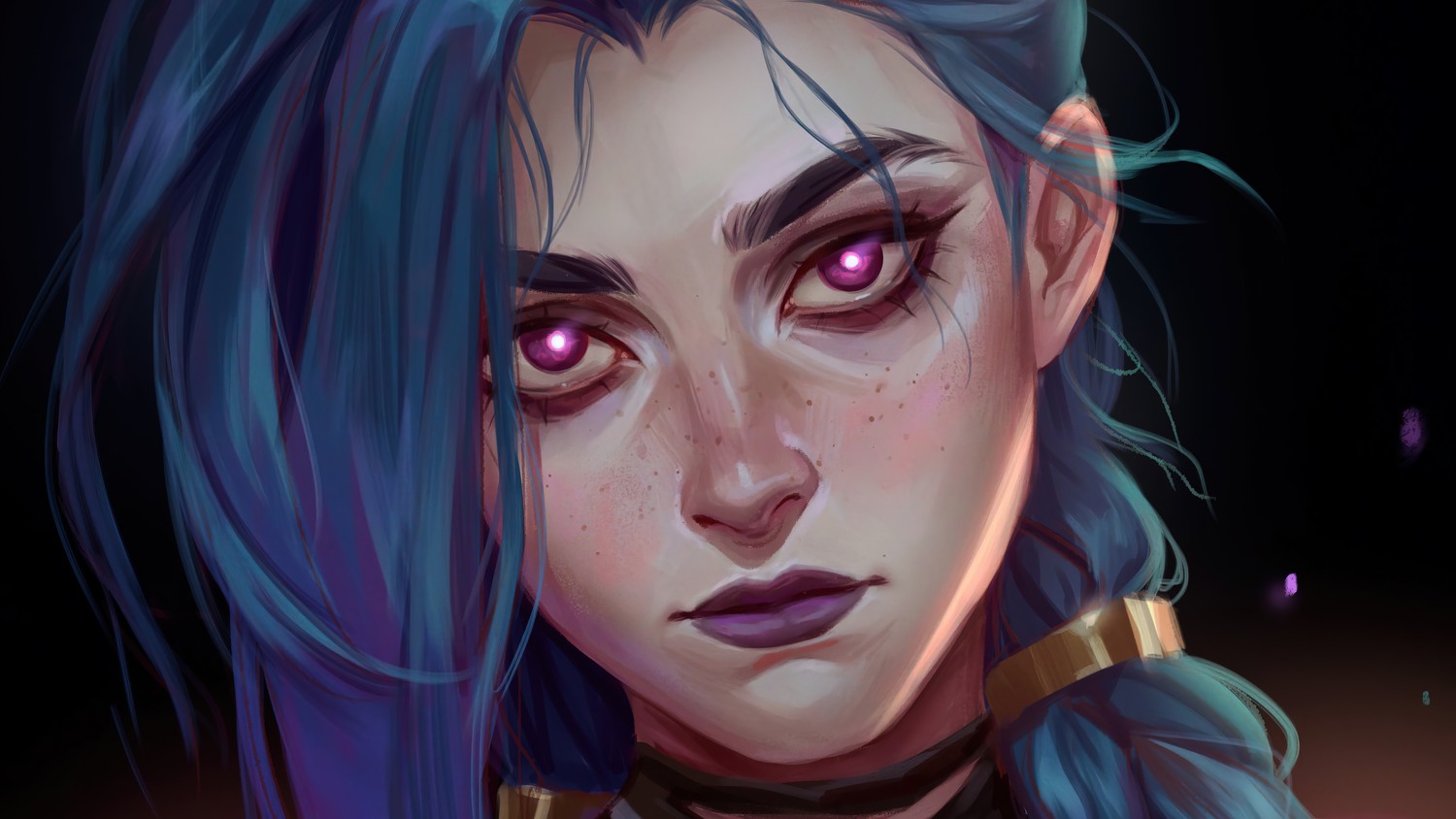 Explora el Vibrante Fondo de Pantalla de Jinx de Arcane