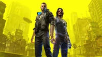 Wallpaper 4K Impressionnant de Cyberpunk 2077 avec Johnny Silverhand et Character V