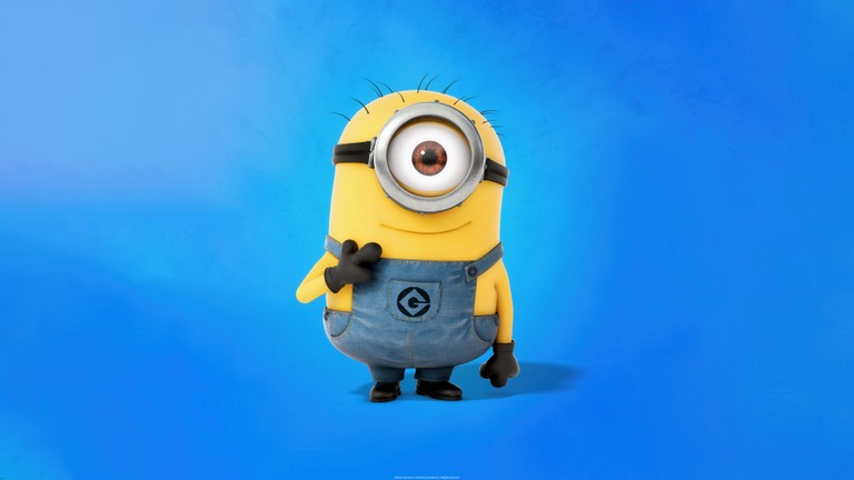 Stunning Minion Wallpaper on Blue Background