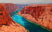 Explore this Beautiful Canyon Art Wallpaper