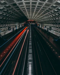 Vibrant Metro Train Station Wallpaper for Your Device