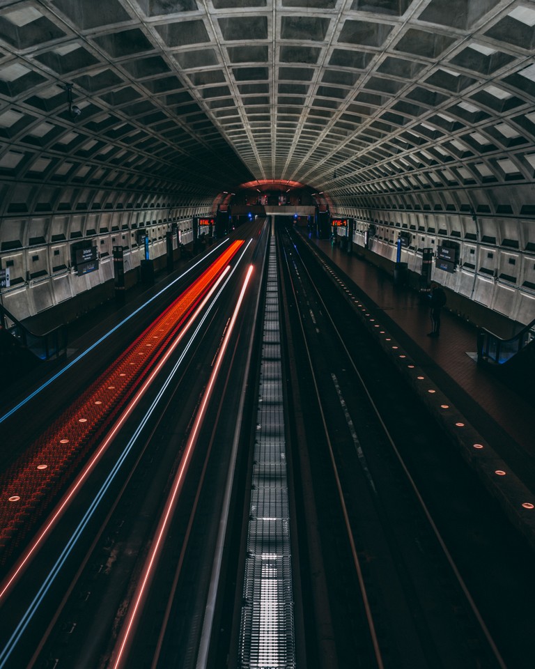 Vibrant Metro Train Station Wallpaper for Your Device