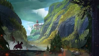 Download High-Quality Fantasy Wallpaper with Knights and Enchanted Scenery