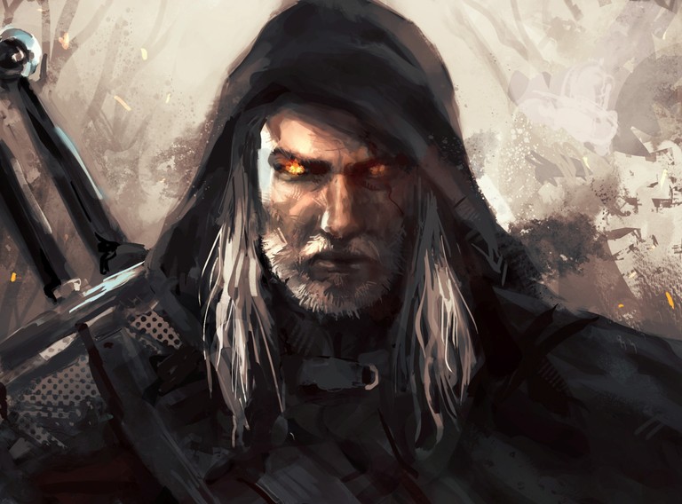 Breathtaking Geralt of Rivia: A Wallpaper from The Witcher 3