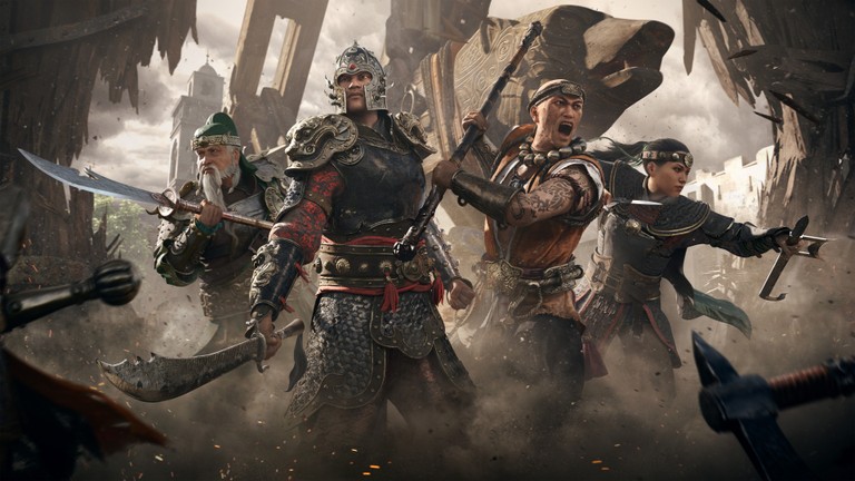 Download Epic Battle Wallpaper Featuring Warriors in Action