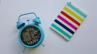 Download Our Eye-Catching Turquoise Clock Wallpaper