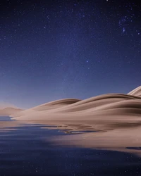 Impressionnant Ciel Nocturne Suréaliste au Dessus d'un Lac Désertique