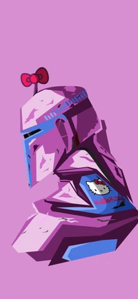 Hello Kitty Meets The Mandalorian: Unique Wallpaper Download