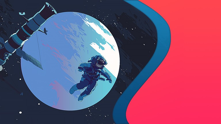 Explore the Unknown: Astronaut Floating in Space Wallpaper