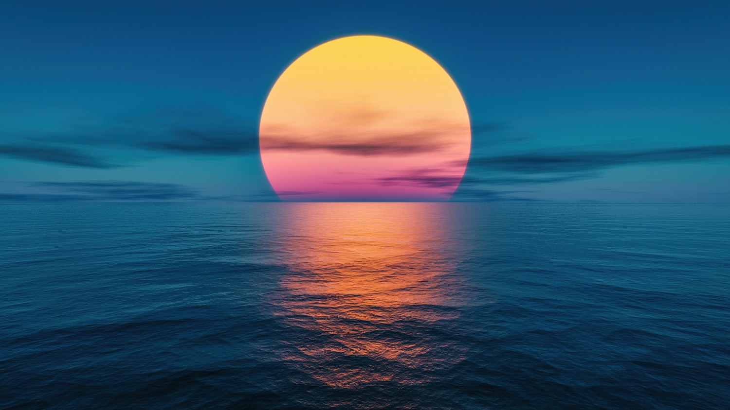 Breathtaking Sunset Over the Ocean Wallpaper