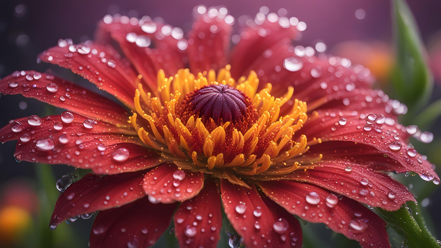 Download Beautiful Flower Wallpaper with Glimmering Droplets