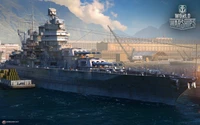 Épique fond d'écran World of Warships d'un croiseur lourd