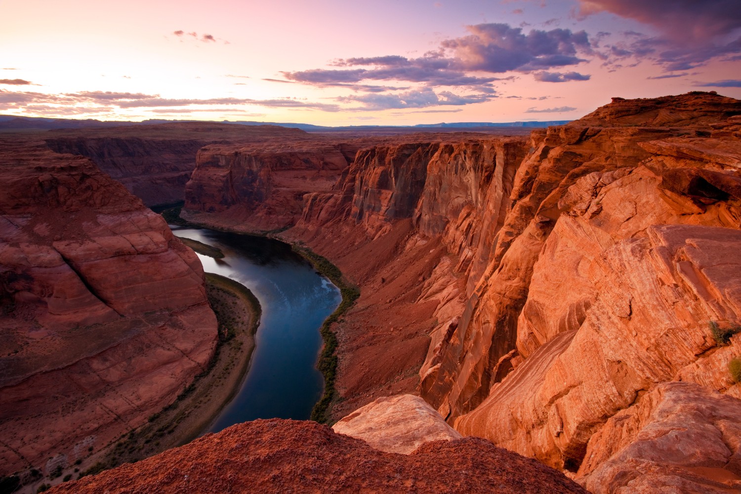 Horseshoe Bend Épatant au Coucher du Soleil