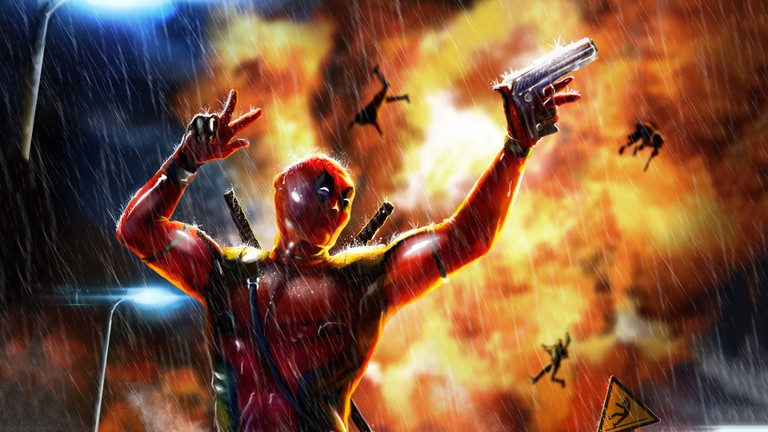 Download Stunning Deadpool Explosion Wallpaper