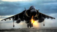 Fond d'Écran du Harrier Jump Jet : L'Avion de Chasse Britannique Iconique