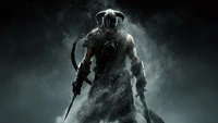 Fondo de Pantalla 5K de Alta Calidad del Dragonborn de Skyrim