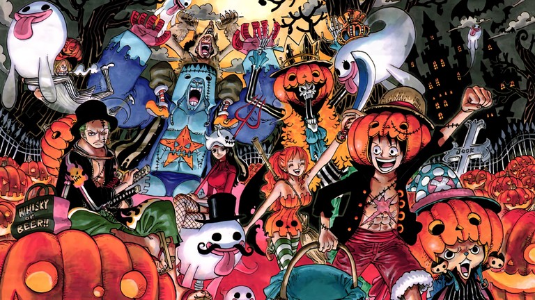 Spook-tacular One Piece Halloween Wallpaper