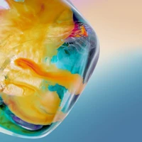 Download Vibrant Amber and Aqua Liquid Art Wallpaper