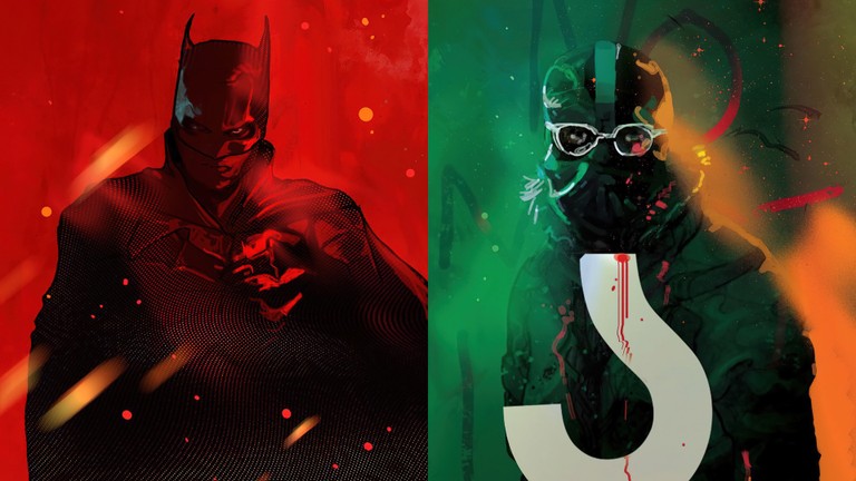 Stunning The Batman 2022 Wallpaper Featuring Riddler and Batman