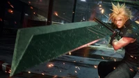 Fondo de Pantalla de Cloud Strife con Espada de Final Fantasy 7 Remake