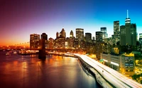 Fondo de Pantalla 4K del Puente Manhattan y el Skyline de Nueva York