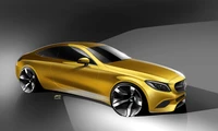 Coche conceptual de Mercedes-Benz con diseño dorado elegante