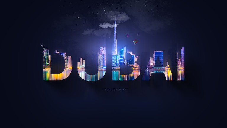 Explore Our Stunning Dubai Typography 4K Wallpaper