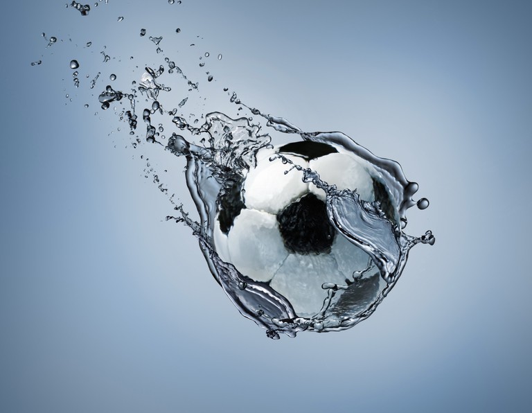 Epic Soccer Ball Splash Wallpaper