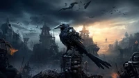 Mechanical Crow Fantasy Wallpaper