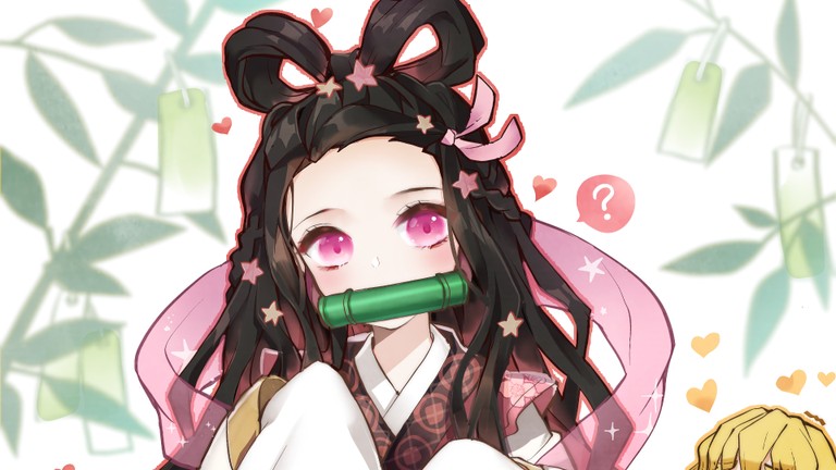 Cute Nezuko Kamado Wallpaper for Fans of Demon Slayer