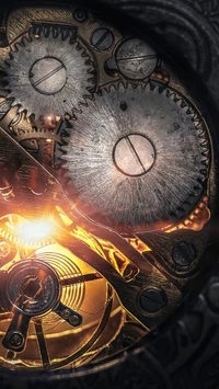 Fond d'Écran de Mécanisme de Montre Steampunk