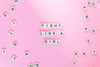 'Fight Like A Girl' - Empowering Quote Wallpaper