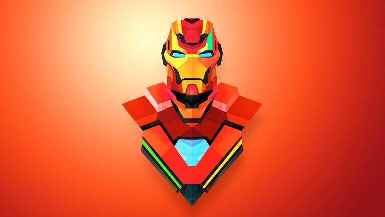 Stunning Iron Man Low Poly Wallpaper in 4K