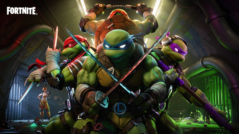 Fortnite x TMNT 4K Wallpaper: Join the Ninja Turtles Action