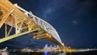 Explora el Puente del Puerto de Sydney de Noche