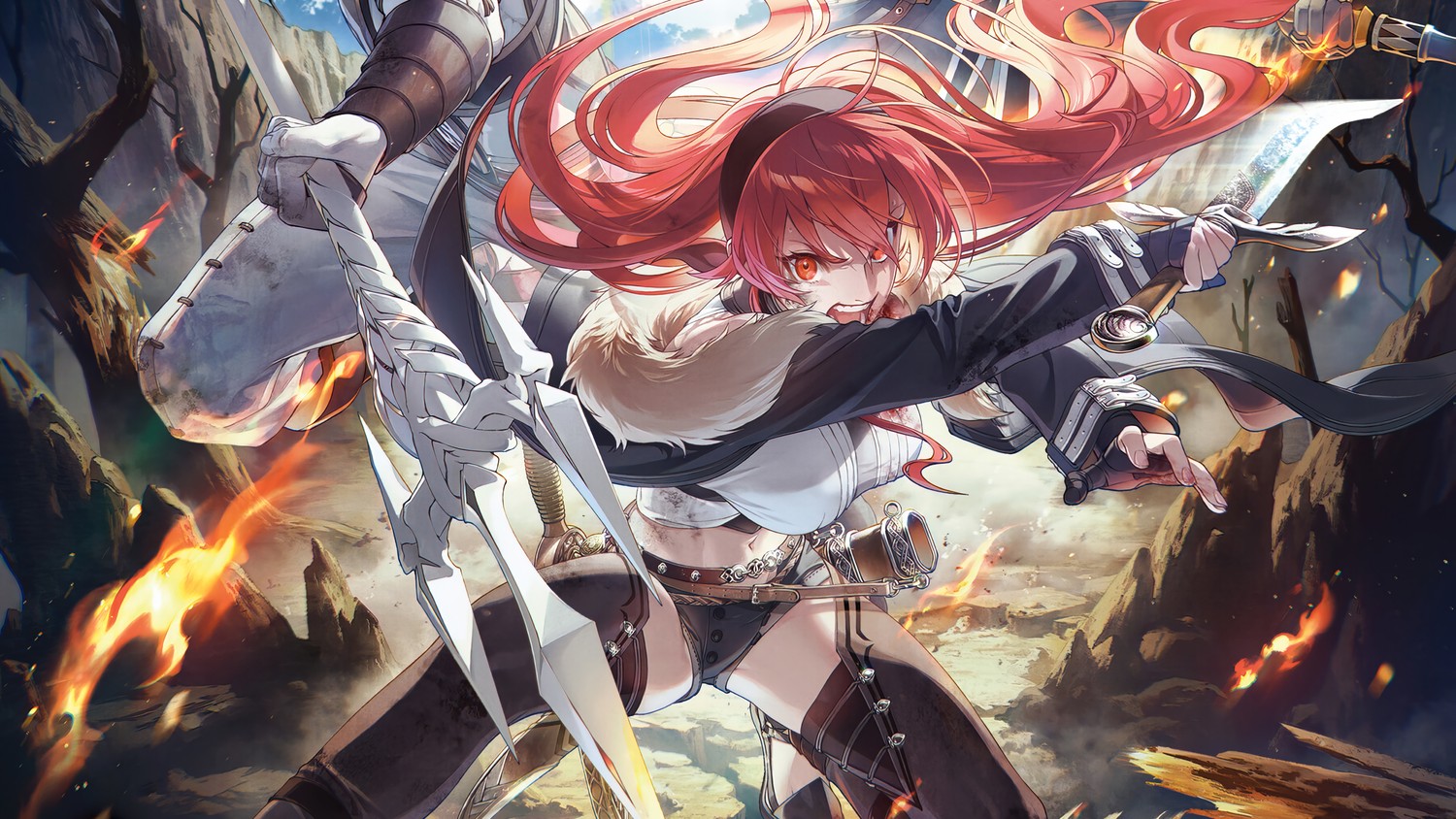 Download Stunning Mushoku Tensei Wallpaper featuring Eris Boreas Greyrat and Ruijerd Superdia