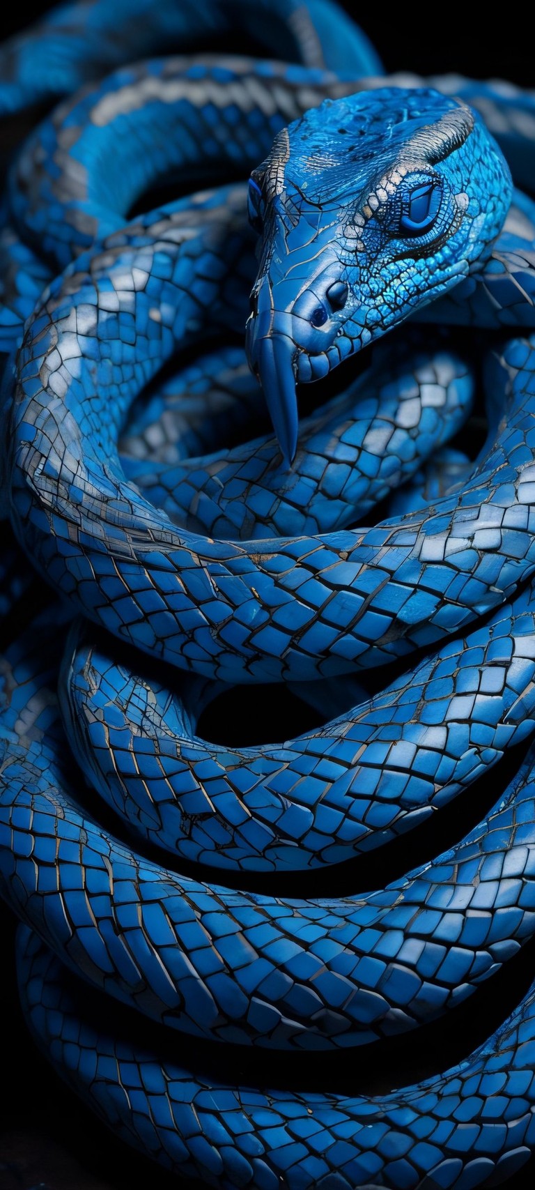 Electric Blue Serpent Wallpaper - High-Quality Download