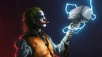 Superbe fond d'écran du Joker avec Mjolnir