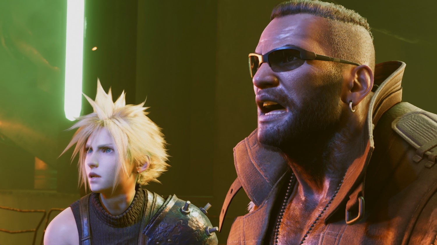 Stunning Final Fantasy 7 Remake Wallpaper Featuring Cloud and Barret