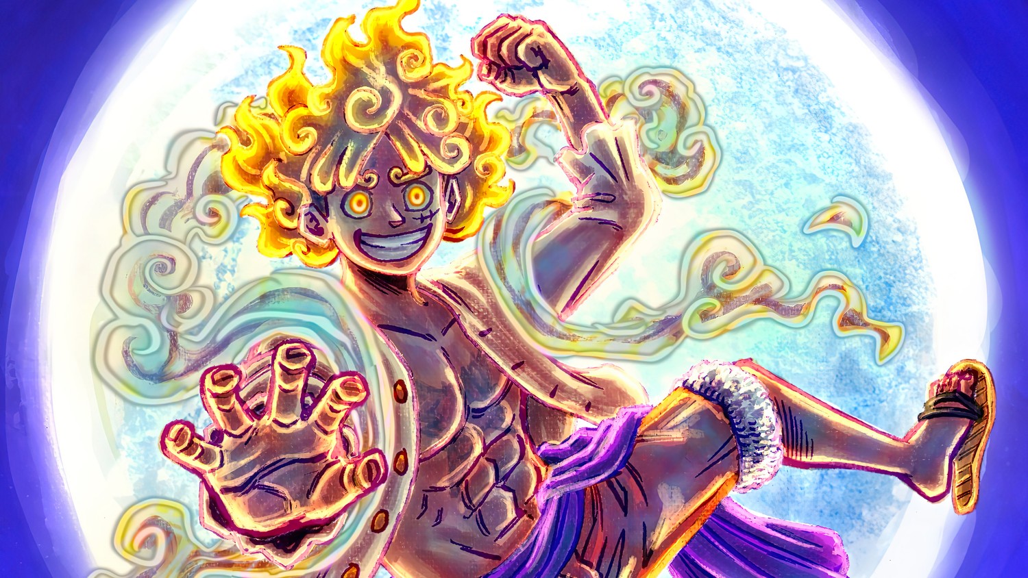 Gear 5 Luffy Wallpaper - Embrace the Power of Sun God Nika