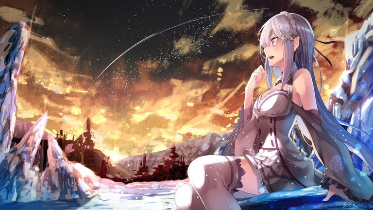 Emilia from Re:Zero Wallpaper – Beautiful Scenery