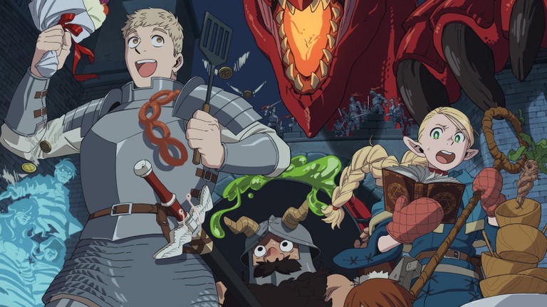 Explore Delicious Dungeon: Captivating Wallpaper Featuring Your Favorite Characters