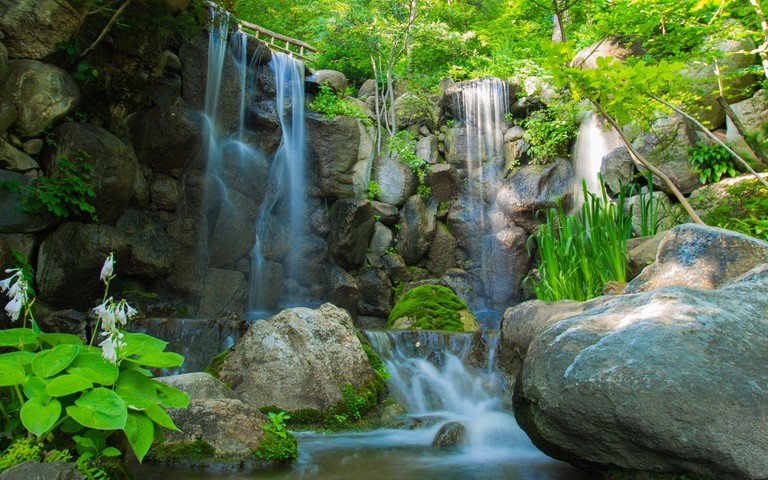 Explore the Beauty of Nature with this Waterfall Wallpaper