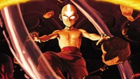 Fondo de Pantalla Épico de Avatar Aang - Libera el Espíritu Elemental